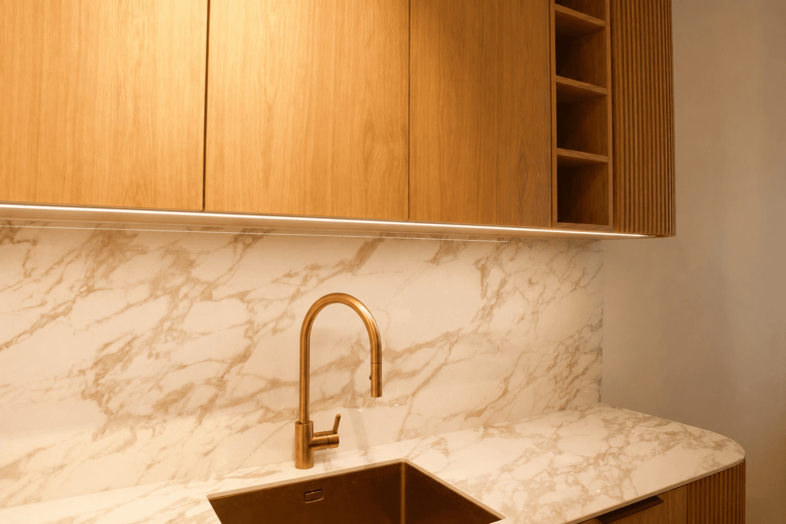 Renovated kitchen with Hudson Ribbed - Oak